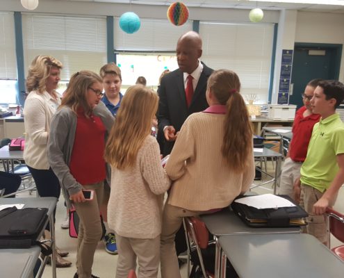 Terrence Roberts and students